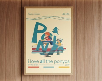 Ponyo Movie Poster: Studio Ghibli Inspired Wall Art (8.5" x 11")