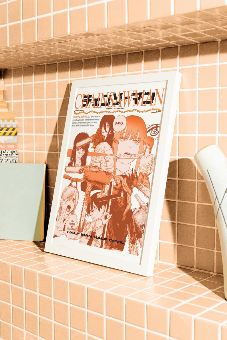 Chainsaw Man Poster, 8.5 X 11 Red Manga and Anime Print Etsy