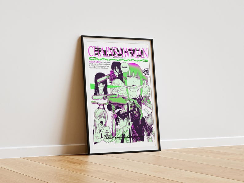 Chainsaw Man Poster, 8.5 X 11 Red Manga and Anime Print Etsy