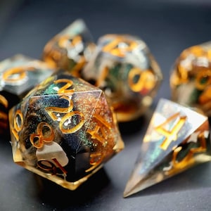 Interplanetary - 8 Piece Handmade Resin Dungeons and Dragons Dice Set