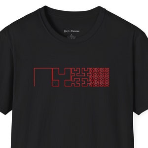 Hilbert Curve Sequence - T-shirt, Mjuk stil, Unisex, Geometriska linjer, Minimalism