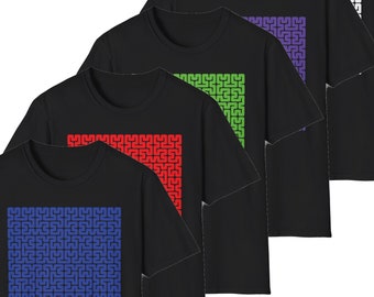 Hilbert Curve - Camiseta, Softstyle, Unisex, Líneas Geométricas, Minimalismo