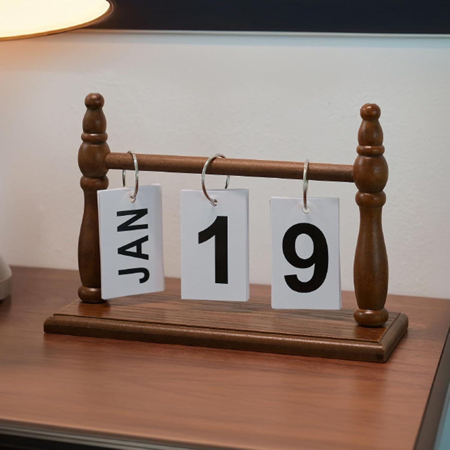 Vintage Wooden Perpetual Flip Calendar, Farmhouse Desk Decor - Etsy