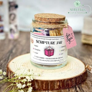 Custom KJV Bible Jar of Emotions, Color Coded Scripture Verses for Encouragement & Peace, Christian Gift for Women, Men, Teens, Kids