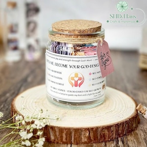 Custom NIV Bible Jar of Self-Growth, Scripture Verses for Personal Development & Faith, Christian Gift for Women, Men, Teens, Kids, Friends