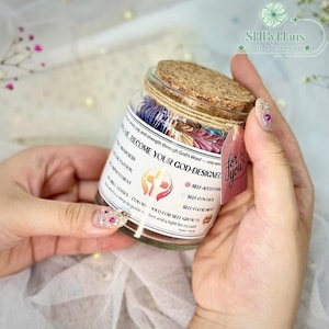 Customized NIV Scripture Jar of Self-Growth, Bible Verses About Growth & Faith, Christian Gift for Women, Men, Teens, Friends