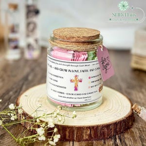 Custom NIV Bible Jar of Connection, Scripture Verses for Faith & Strong Bonds, Christian Gift for Women, Men, Teens, Kids, Friends