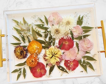 Acrylic Tray Wedding Bouquet Preservation - Pressed Flowers - Bouquet Preservation -  Custom Wedding Flower Preservation -  Gift for Bride