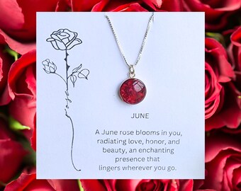 Handmade Jewelry | Birth Flower Jewelry | Birth Month Jewelry | Pressed Flowers | Real Flower Necklace | June Birth Month