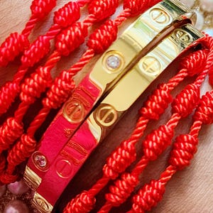 7 Knots Red Silk Trådarmband: Skydd mot onda ögonen, Stavad Talisman (Set om 3)