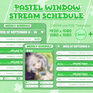 Cosmic Pastel Stream Schedule (Ready 5 color) | Vtuber Schedule | Weekly Schedule For Streamers | Cute Pastel Color | Canva and PSD included