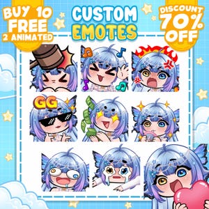 Custom Premium Twitch Emotes | Twitch Emotes | Cute Chibi Anime style | Kawaii Chibi Emotes | Custom Sub Badges | Custom Emotes For Streamer