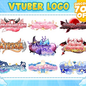 Custom Vtuber Logo kawaii, youtube That perfectly represents your Vtuber and PNGtuber Character, cute and Animated for stream twitch,  kick
