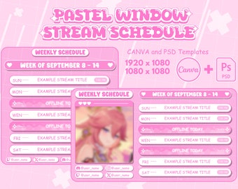 Cosmic Pastel Stream Schedule (Ready 5 color) | Vtuber Schedule | Weekly Schedule For Streamers | Cute Pastel Color | Canva and PSD included