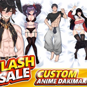 Custom Drawing Anime Art Commission Dakimakura Body Pillow Cover for your Waifu, Husbando, Furry, Fan Art, Vtuber, Other