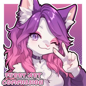 Commission d&#39;art à fourrure personnalisée | Dessin de personnage d&#39;Anthro | Icône représentant une tête d&#39;affiche à fourrure animée PFP | Avatar de Fursona | Cadeau photo de profil à fourrure