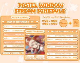 Cosmic Pastel Stream Schedule (Ready 5 color) | Vtuber Schedule | Weekly Schedule For Streamers | Cute Pastel Color | Canva and PSD included