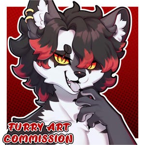 Commission d&#39;art à fourrure personnalisée | Icône représentant une tête d&#39;affiche à fourrure animée PFP | Avatar de Fursona | Dessin de personnage d&#39;Anthro | Cadeau photo de profil à fourrure