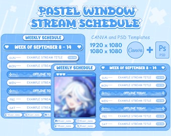 Cosmic Pastel Stream Schedule (Ready 5 color) | Vtuber Schedule | Weekly Schedule For Streamers | Cute Pastel Color | Canva and PSD included