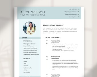 Executive Resume Template: Modern Professional Design (Word & Canva)