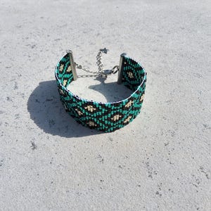 Superb Miyuki beaded cuff bracelet