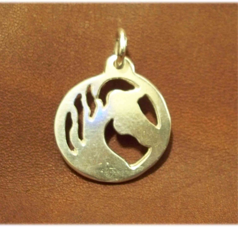 Horse silhouette pendant Sterling silver image 1