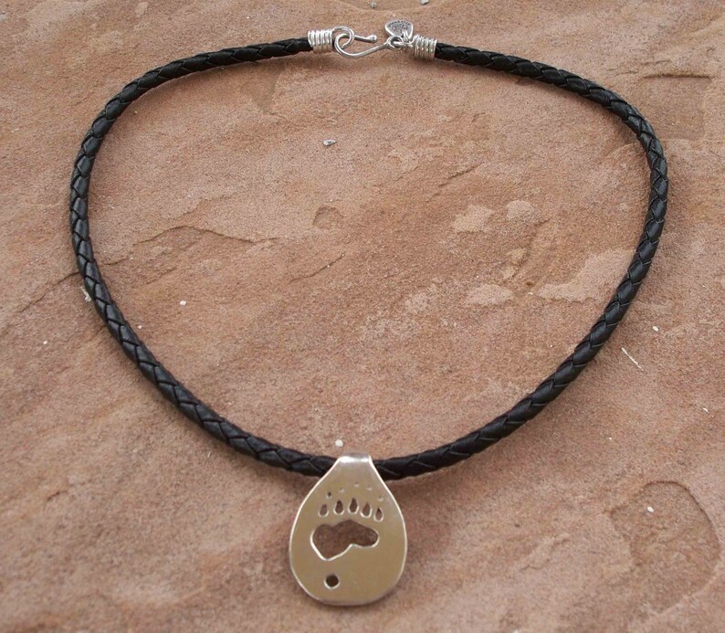 Grizzy Bear Paw Print Necklace/Choker image 2