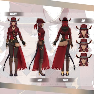 Personalized Character Sheet for Original Characters | Custom Anime Reference Page | VTuber OC Design Pack