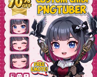 Custom Chibi Stream Avatar | Anime PNGTuber Character Commission | Cute Virtual Creator Mascot