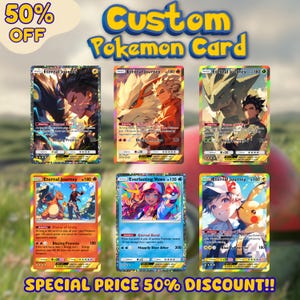 Carte Pokémon personnalisée | Carte d'entraîneur personnalisée avec votre CO | Illustration de style anime