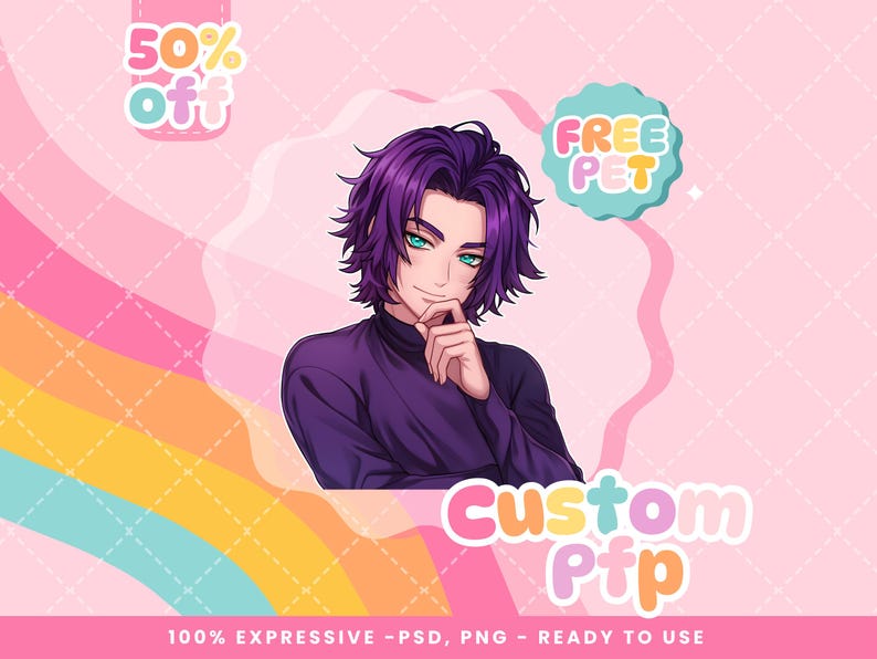Custom PFP Portrait Commission Streaming Profile Artwork Designed ...