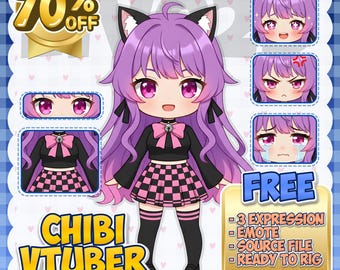 Custom Chibi VTuber | Cute Anime Avatar | Personalized Streaming Model | Kawaii Digital Art | VTuber Character Design | Commission Artwork