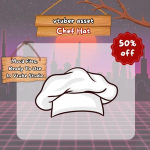 Rigged Chef Hat Vtuber Asset: Animated Cooking Prop