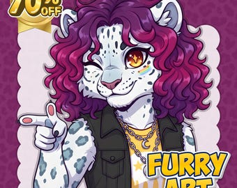Harige karaktercommissie | Custom Fursona-kunstwerk | Gepersonaliseerde digitale afbeelding | Anthro portrettekening | OC Design Art
