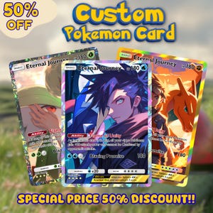 Carte Pokémon personnalisée | Carte d'entraîneur personnalisée avec votre CO | Illustration de style anime