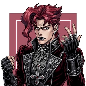JoJo Inspired Artwork | Custom Manga Portrait | Anime Style Commission | Dramatic Pose Illustration | Personalized Character Art
