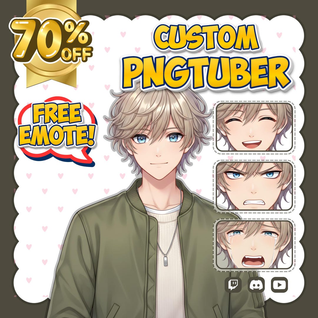 Custom Anime Pngtuber Commission | Reactive Stream Avatar Design ...