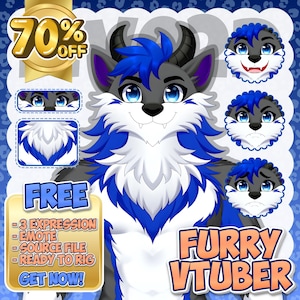 custom vtuber furry model anime avatar for streamer vtuber commission for streaming furry anime style personalized character design