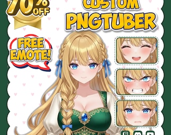 Custom Twitch PNGtuber Asset Pack, Complete Personalized Streamer Avatar Set