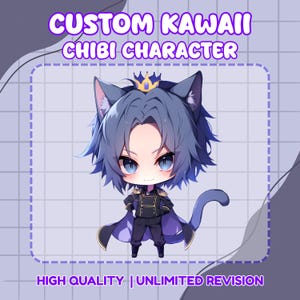 Kawaii Chibi Art | Custom Cartoon Illustration | PNG File for Online Use