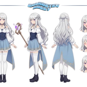カスタムアニメキャラクターシート依頼、パーソナライズされたコンセプト参考アートデザイン