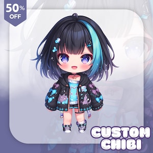 Anime Chibi Commission 2025 - Commercial Use VTuber PNG + Emotes
