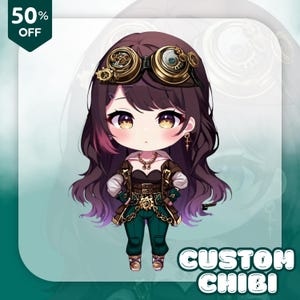 Anime Chibi Commission 2025 - Commercial Use VTuber PNG + Emotes