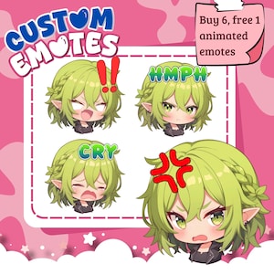 Set aangepaste twitch-emoticons - emoticons voor streamers (anime/chibi-stijl) - perfect voor streamers