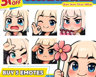 Twitch-Emotes-Auftrag | Individuelle Anime-Streamer-Abzeichen | Personalisierte Discord-Chibi-Emote-Grafiken