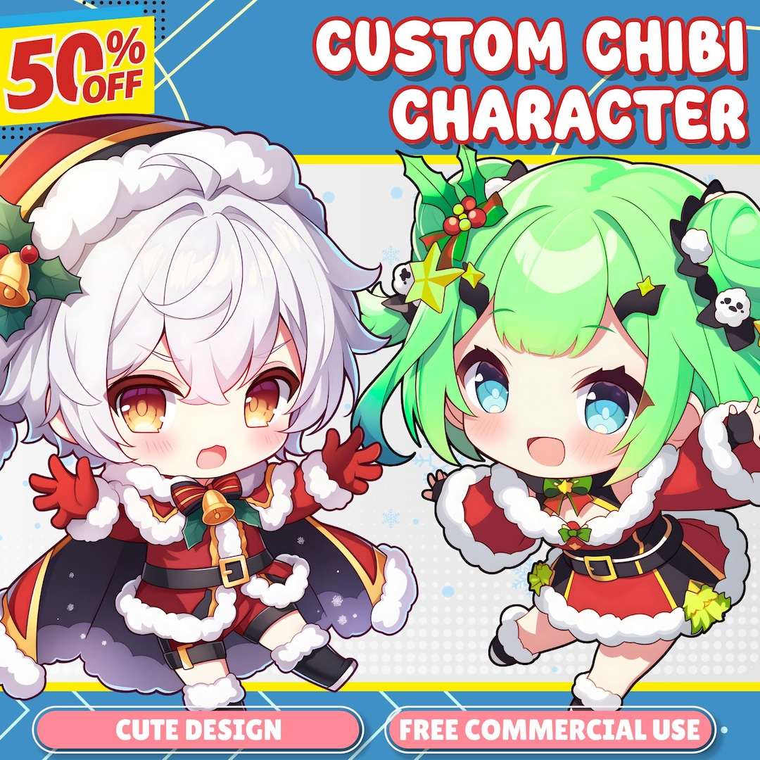 Custom Cute Chibi Drawing Based on Photo | Unique Anime Character ...