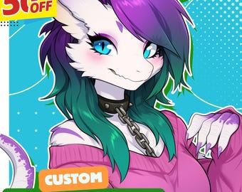 Harige portretcommissie | Aangepaste digitale illustratie | Gepersonaliseerde antro-kunstwerken | Fursona-personageontwerp | OC Tekencommissie
