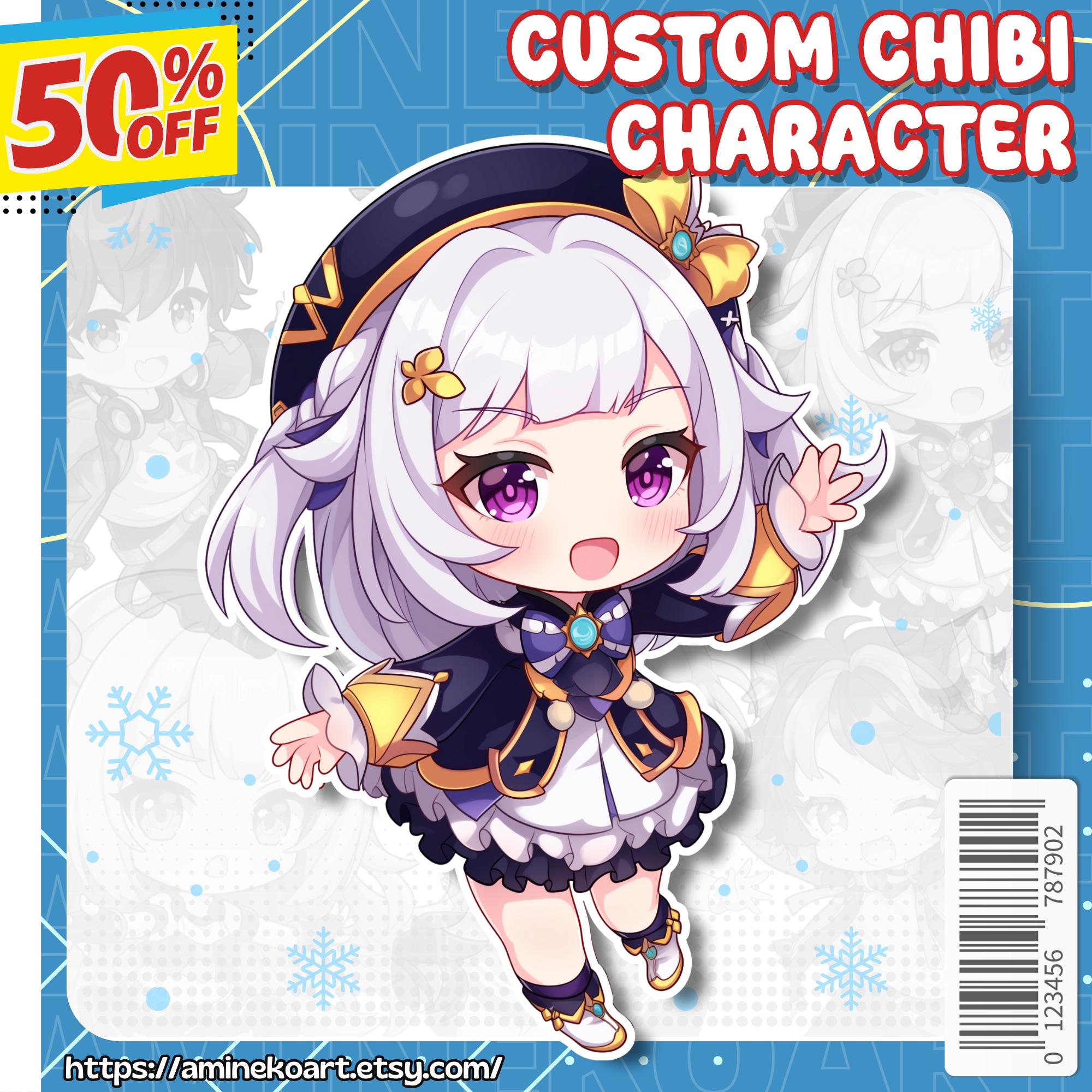 Custom Cute Chibi | Anime Style Portrait | Digital Chibi Illustration ...