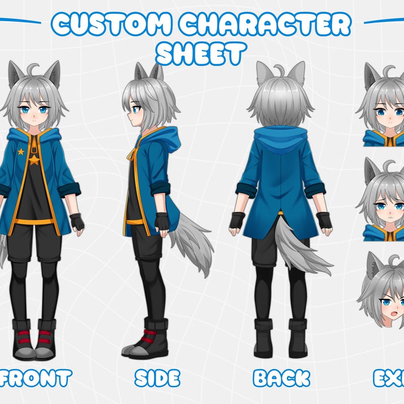 Anime Turnaround Sheet - Etsy