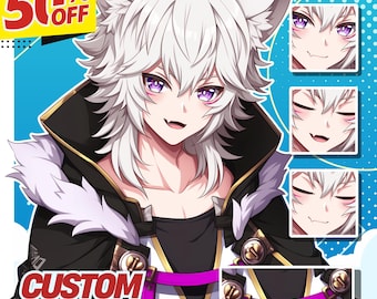 Custom PNG Tuber Commission, leuk gepersonaliseerd streamer-avatarmodel